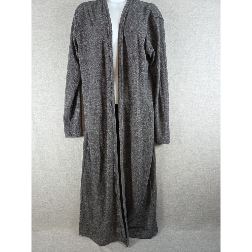 Free People Beach Cardigan S Longline Knit Open Front Long Sleeve Gray Coastal